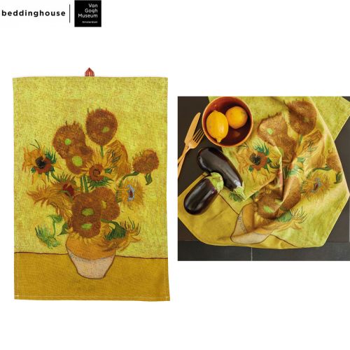 Van Gogh Sunflower Yellow Tea Towel 50 x 70 cm by Bedding House