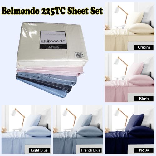 225 TC Polyester Cotton Sheet Set by Belmondo