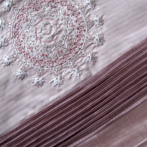 3 Pce Medallion Mauve Embroidered Quilt Cover Set by Belmondo