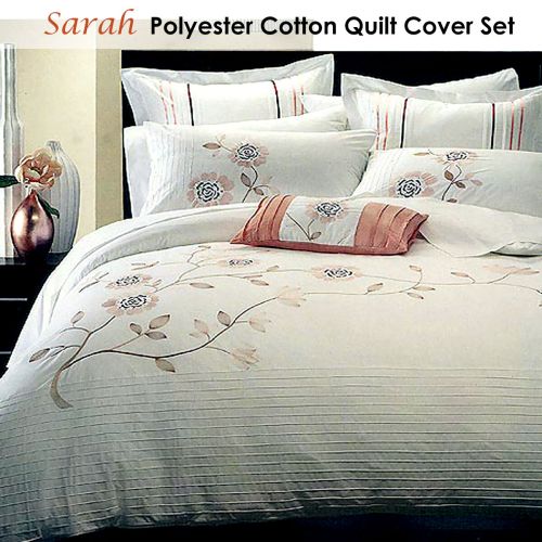 Sarah Polyester Cotton Quilt Cover Set Queen by Belmondo