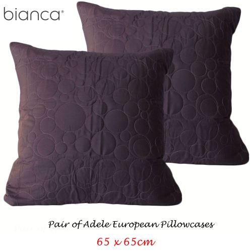 Pair of Adele Eggplant European Pillowcase by Bianca