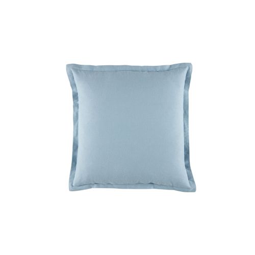 Wellington Soft Blue Linen Cotton Square Cushion by Bianca