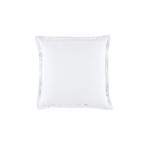 Wellington White Linen Cotton Square Cushion by Bianca