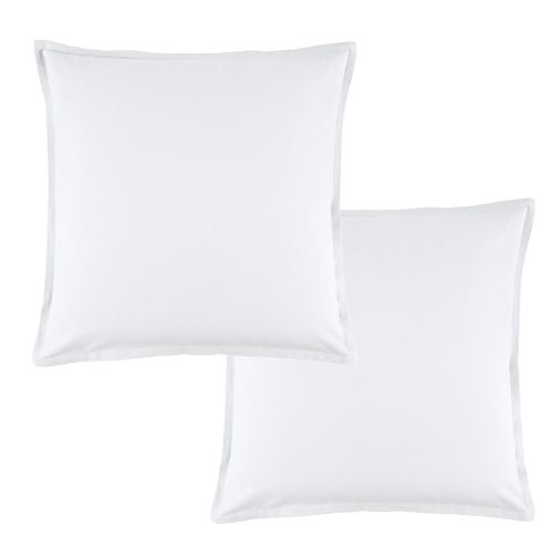 Pair of Wellington White Linen Cotton European Pillowcases by Bianca