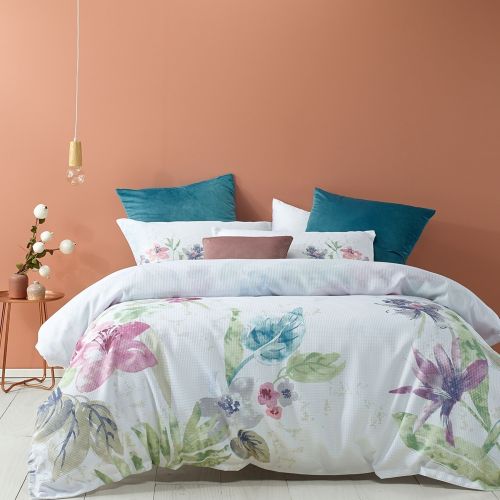 Zaylee Mauve Light Waffle Quilt Cover Set by Bianca