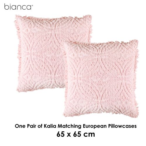 Pair of Kalia Pink European Pillowcases by Bianca