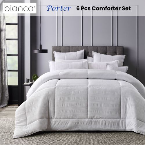 Porter White 6 Pcs Comforter Set by Bianca