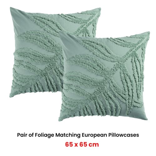 Pair of Foliage European Pillowcases by Bianca