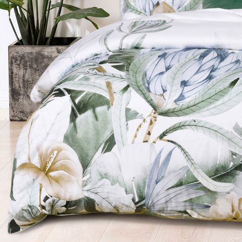 Evergreen Cotton Sateen Quilt Cover Set by Bianca