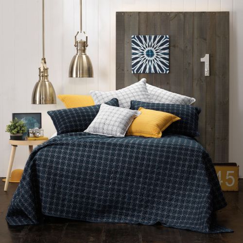 Clarence Navy Bedspread by Bianca
