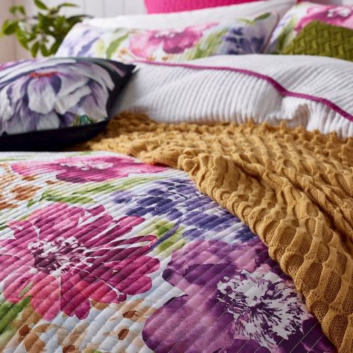 Zoey Multi Print Floral Bedspread Set by Bianca