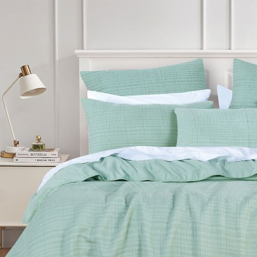 Cressida Sage Cotton Polyester Coverlet Set by Bianca