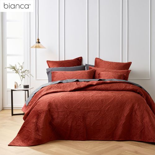 Dynasty Terracotta Coverlet Set by Bianca
