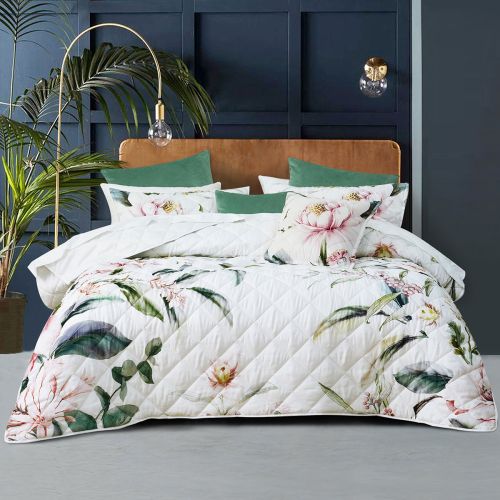 Indi White Polyester Coverlet Set by Bianca