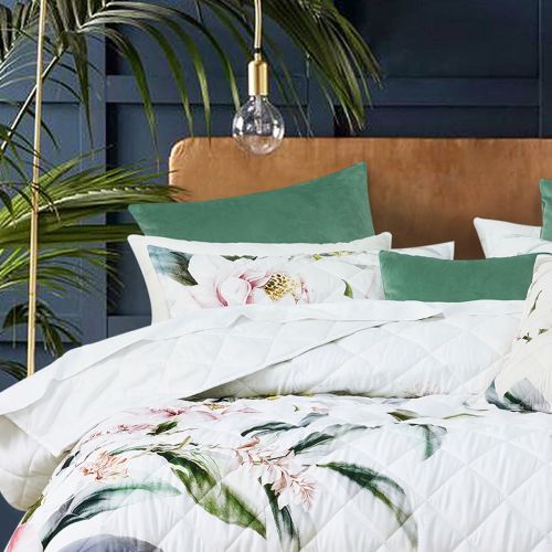 Indi White Polyester Coverlet Set by Bianca