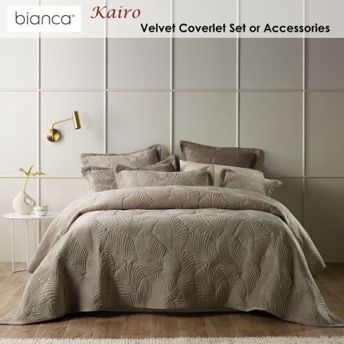 Kairo Taupe Velvet Coverlet Set by Bianca