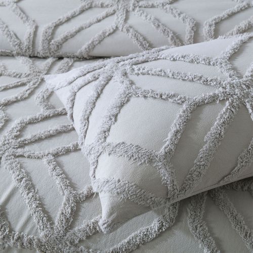 Willow Silver Cotton Chenille Coverlet Set by Bianca