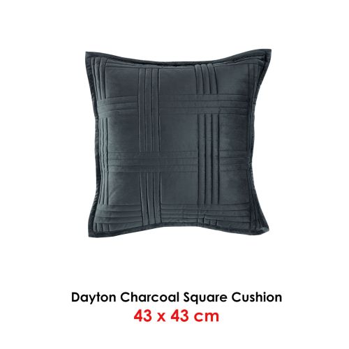 Dayton Charcoal Coordinate Square Cushion by Bianca