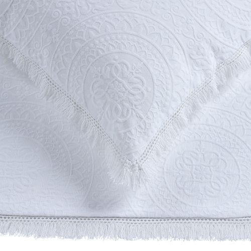 Amalfi White Cotton Jacquard Quilt Cover Set by Bianca