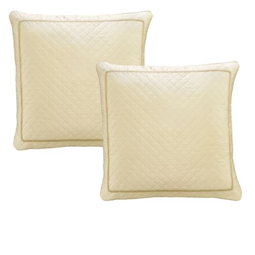 Pair of Trieste Ivory European Pillowcases by Bianca Elegance