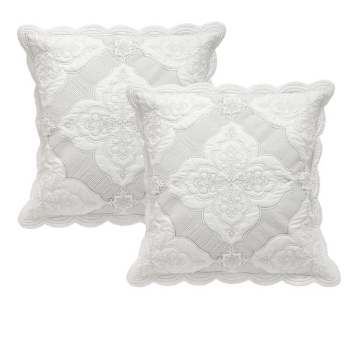 Pair of Madison White European Pillowcases by Bianca