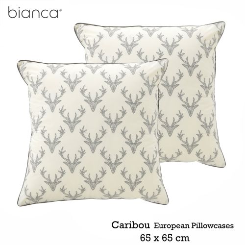 Pair of Caribou Cream European Pillowcases
