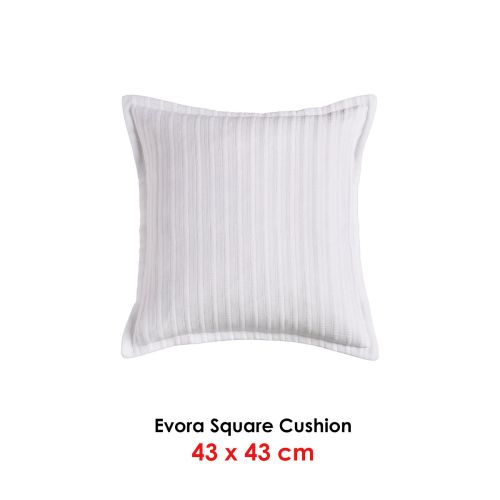 Evora White Square Filled Cushion by Bianca