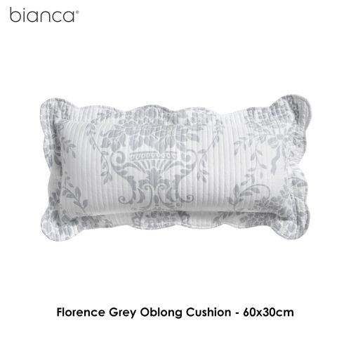 Florence Grey Oblong Cushion by Bianca