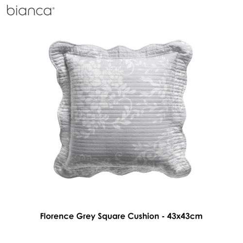 Florence Grey Square Cushion by Bianca