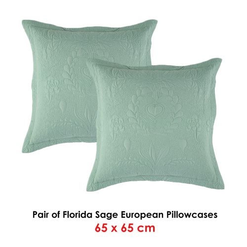 Pair of Florida Sage European Pillowcases by Bianca