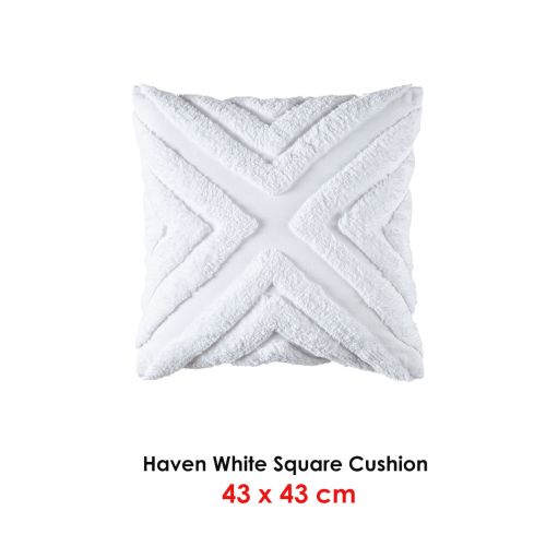 Haven Cotton Chenille Square Cushion 43 x 43 cm by Bianca