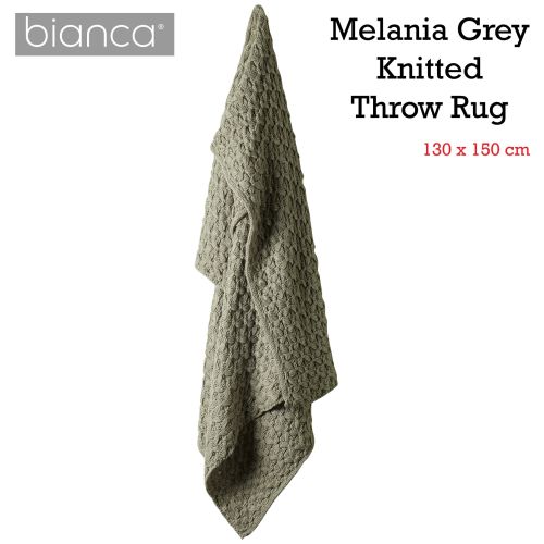 Melania Grey Throw Rug 130 x 150 cm by Bianca