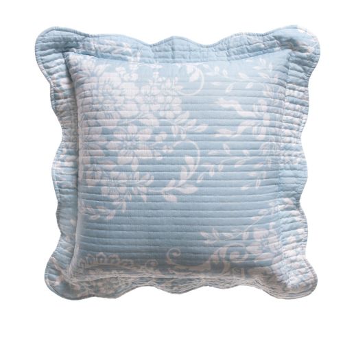 Florence Blue White Square Cushion by Bianca
