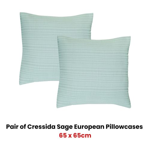 Pair of Cressida Sage European Pillowcases by Bianca