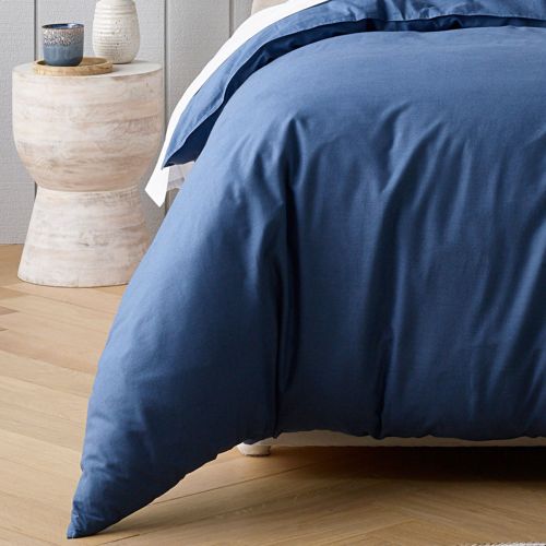 Riviera Blue Organic Cotton Quilt Cover Set by Bianca