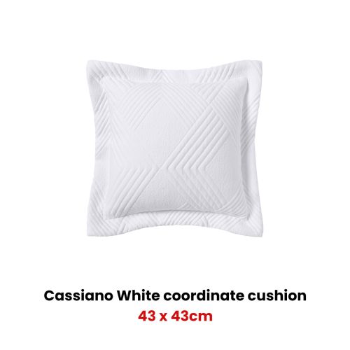 Cassiano White Square Filled Cushion by Bianca