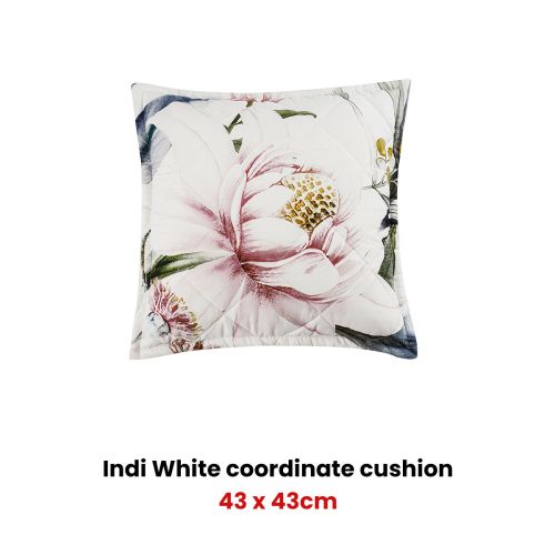 Indi White Square Filled Cushion by Bianca