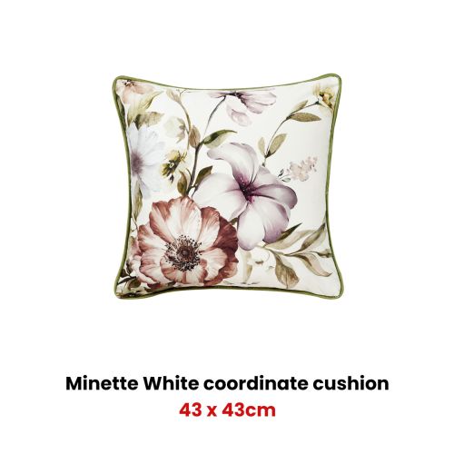 Minette Square White Velvet Cushion by Bianca