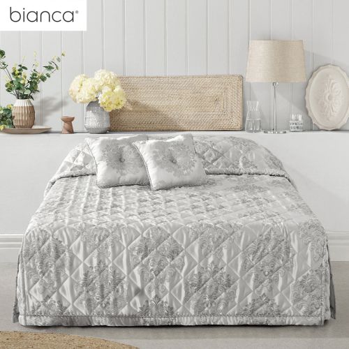 Tanaquil Silver Jacquard Bedspread by Bianca