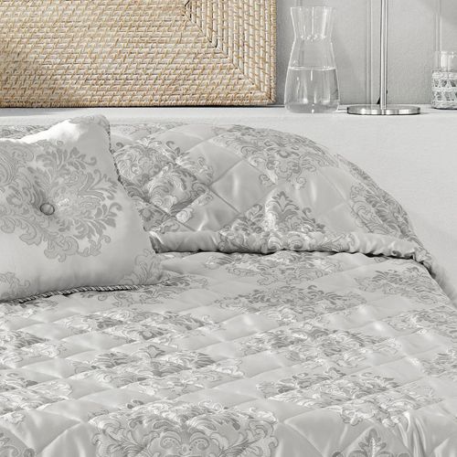Tanaquil Silver Jacquard Bedspread by Bianca