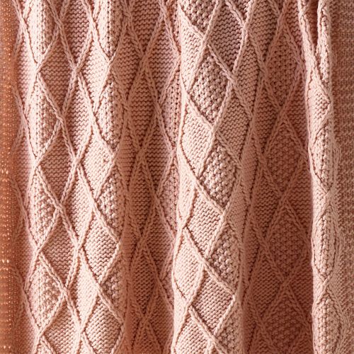 Parker Knitted Throw Rug Blush 130 x 170 cm by Bianca
