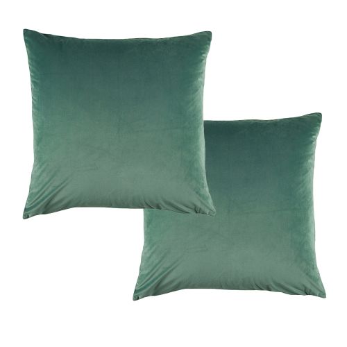 Pair of Vivid Coordinate Velvet Sage European Pillowcases