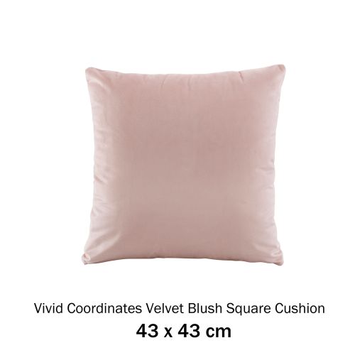 Vivid Coordinate Velvet Blush Square Cushion by Bianca