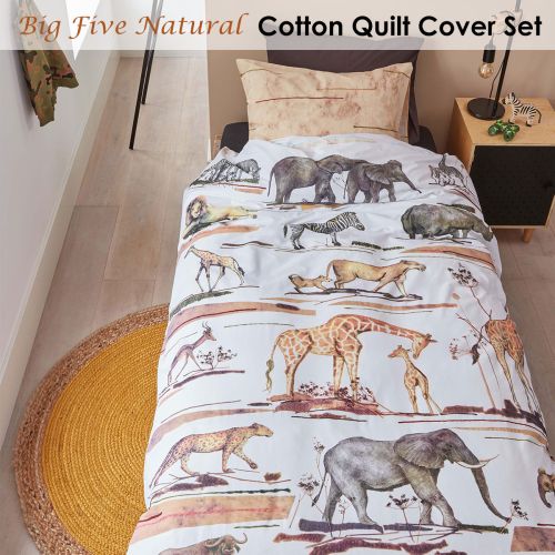 Big Five Natural Cotton Quilt Cover Set Single by Bedding House