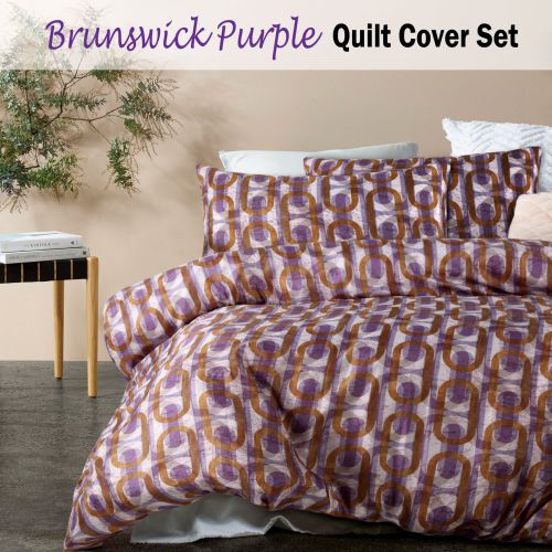 Brunswick Purple Quilt Cover Set King by Big Sleep
