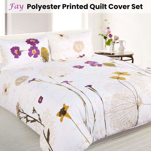 Fay White Quilt Cover Set Double by Big Sleep