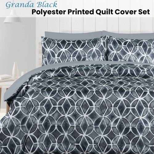 Granda Black Quilt Cover Set by Big Sleep