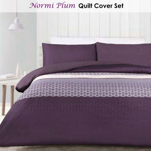 Normi Plum Quilt Cover Set Double by Big Sleep