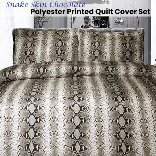 Snake Skin Chocolate Quilt Cover Set Double by Big Sleep