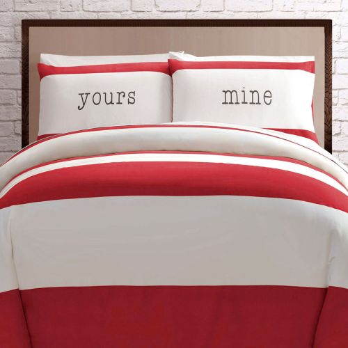 Yours Mine Red Quilt Cover Set by Big Sleep